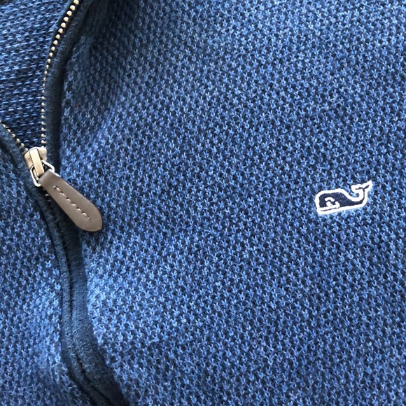 Vineyard Vines navy blue pullover half-zip sweater size XL - Picture 3 of 11